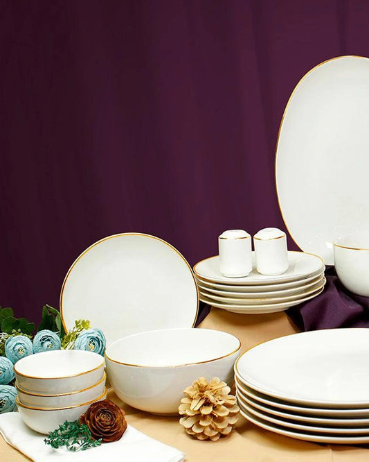 Royal Gold-Rim Porcelain Dinner Set