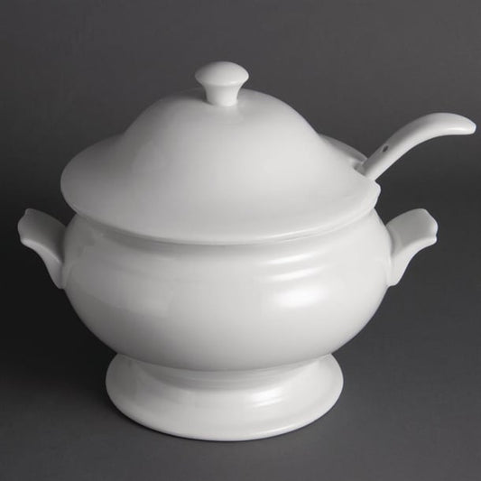 Porcelain Soup Tureen with Lid and Ladle